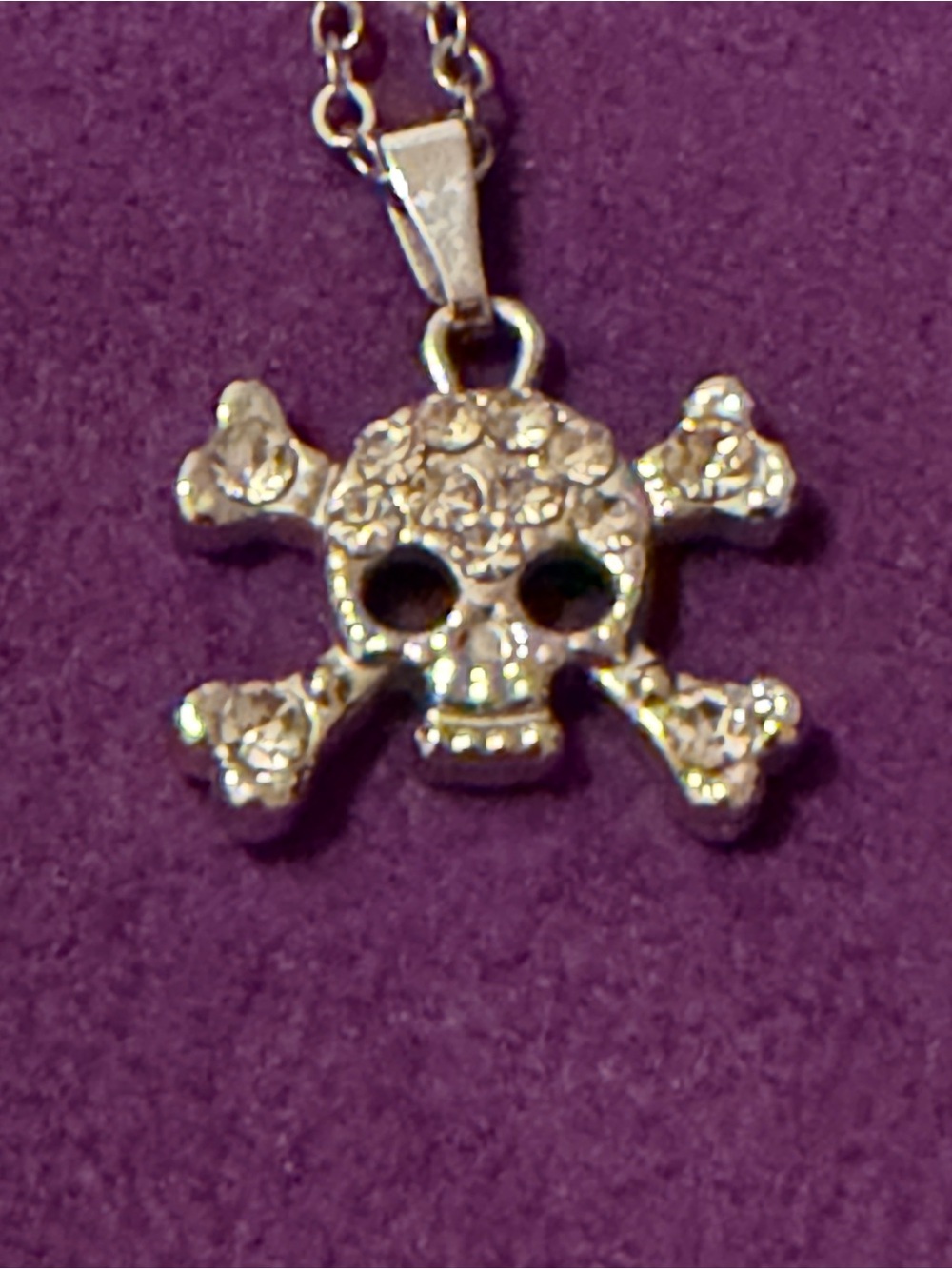 Gold Skull and Crossbones Pendant Necklace - Women Jewelry